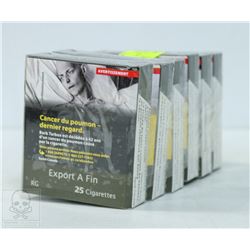 6 PACKS OF 25 XPORT A FINE CIGARETTES REG SIZE.