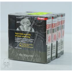 4 PACKS OF 25 DU MAURIER SMOOTH CIGARETTES.