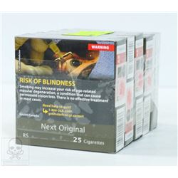 5 PACKS OF 25 NEXT ORIGINAL CIGARETTES REG SIZE.