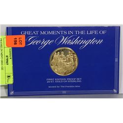 FRANKLIN MINT GEORGE WASHINGTON 24K GOLD ON