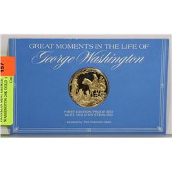 FRANKLIN MINT GEORGE WASHINGTON 24K GOLD ON