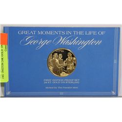 FRANKLIN MINT GEORGE WASHINGTON 24K GOLD ON
