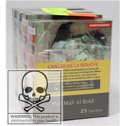 4 PKS OF 25 PALL MALL XL BOLD CIGARETTES KING SIZE