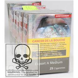 7 PACKS OF 25 XPORT A MEDIUM CIGARETTES KING.