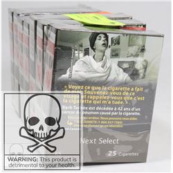 7 PACKS OF 25 NEXT SELECT CIGARETTES KING.