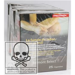 6 PACKS OF 25 BELMONT SELECT CIGARETTES. KING.