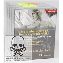 4 PKS OF 25 CANADIAN CLASSIC RICH KING SIZE SMOOTH