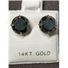 Image 1 : 11) 14K WHITE GOLD PAIR OF BLACK DIAMOND EAR