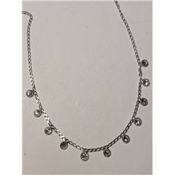 18) 10K WHITE GOLD DIAMOND NECKLACE