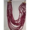 Image 1 : 4) 14 STRAND NATURAL RUBY NECKLACE OF GRADUATED