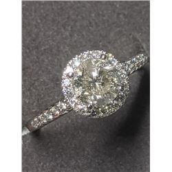 35) 14K WHITE GOLD DIAMOND RING SIZE 7