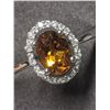 Image 1 : 36) 14K WHITE GOLD CITRINE QUARTZ & DIAMOND RING