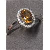 Image 2 : 36) 14K WHITE GOLD CITRINE QUARTZ & DIAMOND RING