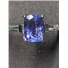 Image 1 : 49) 14K WHITE GOLD TANZANITE & DIAMOND RING SIZE 6