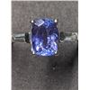 Image 2 : 49) 14K WHITE GOLD TANZANITE & DIAMOND RING SIZE 6