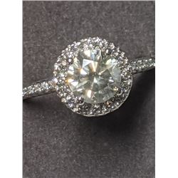 48) 14K WHITE GOLD DIAMOND RING SIZE 7, ROUND