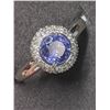 Image 2 : 45) 14K WHITE GOLD TANZANITE & DIAMOND RING SIZE 7