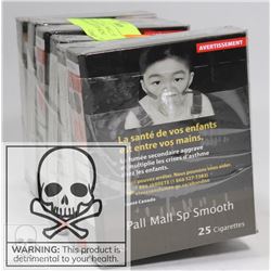 6 PACKS OF 25 PALL MALL SP SMOOTH CIGARETTES KING.