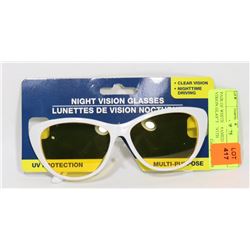 PAIR OF WHITE FRAMED NIGHT VISION GLASSES WITH