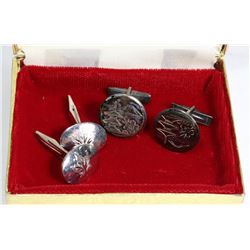 2 SETS OF STERLING SILVER CUFFLINKS