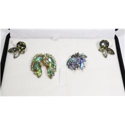 3 VINTAGE PAIR OF RHINESTONE EARRING