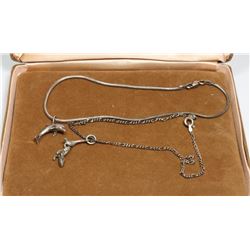 PAIR OF STERLING SILVER ANKLE CHAINS, 1 WITH