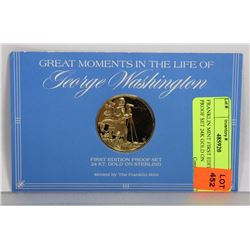 FRANKLIN MINT FIRST EDITION PROOF SET 24K GOLD ON