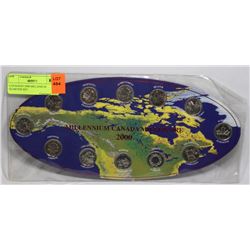 CANADIAN 2000 MILLENIUM QUARTER SET.