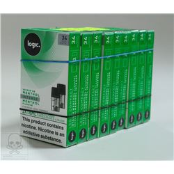 9 PACKS LOGIC 34MG NICOTINE E LIQUID PODS. INTENSE
