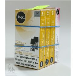 4 PACKS LOGIC 58MG NICOTINE E LIQUID PODS. 3 PKS
