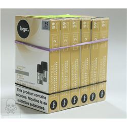 6 PACKS LOGIC 59MG NICOTINE E LIQUID PODS. INTENSE
