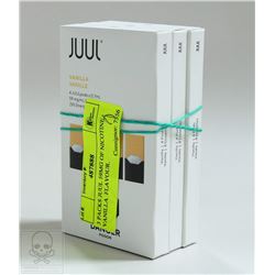 3 PACKS JUUL 59MG OF NICOTINE VANILLA  FLAVOUR.