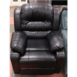 NEW BLACK LEATHERETTE RECLINING SOFA CHAIR