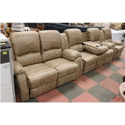 NEW DARIA RUSTIC FABRIC RECLINING DROP DOWN