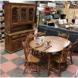 WOOD- DINING ROOM SET INCLUDE BUFFET AND HUTCH