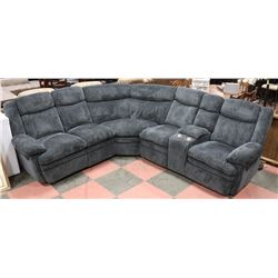 NEW FABRIC RECLINING CONSOLE SECTIONAL. FURNTURE.