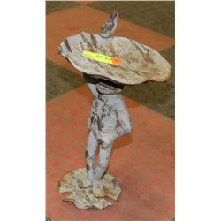 VINTAGE CAST IRON "MR. FROG" BIRD BATH -