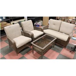 HAMPTON BAY PATIO SET -1 BENCH, 2 CHAIRS