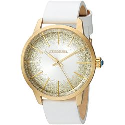 NEW DIESEL WHITE&GOLD GLITTERED DIAL WATCH MSRP215