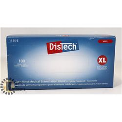 DISTECH CLEAR VINYL MEDIAL EXAMINATION GLOVES