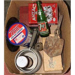 LARGE BOX W/ ANTIQUE, VINTAGE AND