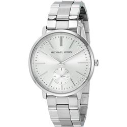 NEW MICHAEL KORS SILVER DIAL ST. STEEL MSRP $345