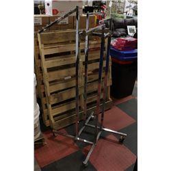 CHROME CLOTHES RACK WITH 4 EXTENDABLE HANGING