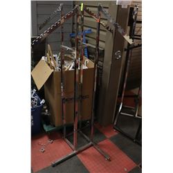 CHROME CLOTHES RACK ON WHEELS