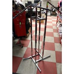 CHROME CLOTHES RACK ON WHEELS