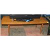 Image 1 : WOODEN COFFEE TABLE:  4' LONG X 1'-8"