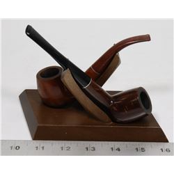 BRIGHAM CIGAR STAND WITH 2 PIPES SANTAM MEDICO
