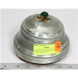 1950'S ALUMINUM POWDER PUFF MUSIC BOX WORKS