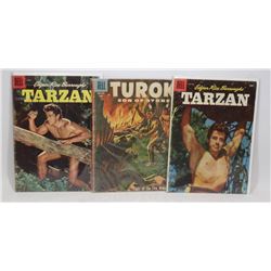 LOT OF 3 10 CENT COMICS TUROK TARZAN PICTURE