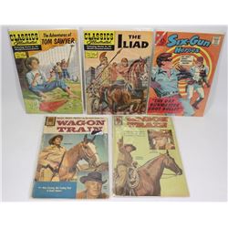 LOT OF 5 VINTAGE ESTATE COMICS WESTERNS AND